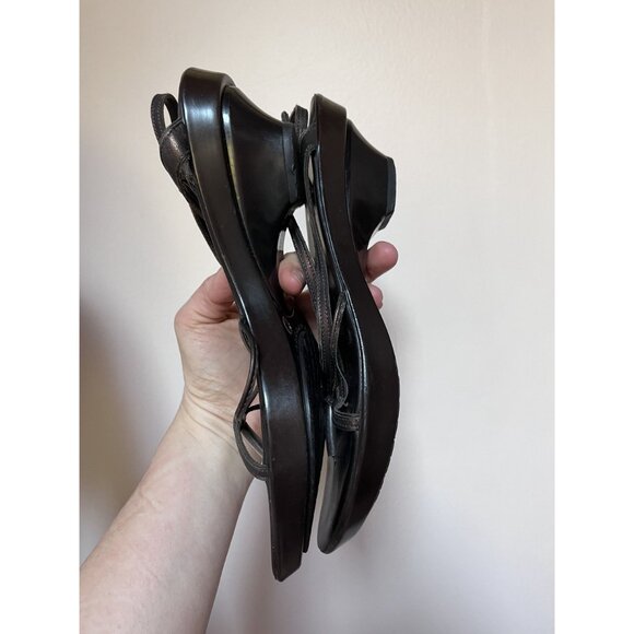 Donald J Pliner Womens Y2K Strappy Contoured Sandals Brown Leather Size 8 Italy - Picture 9 of 9